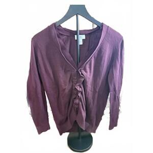 Ann Taylor LOFT Women's Purple Cardigan‎ Sweater, Size Large